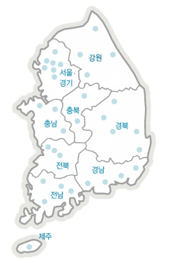 지역별 회사 현황 지도